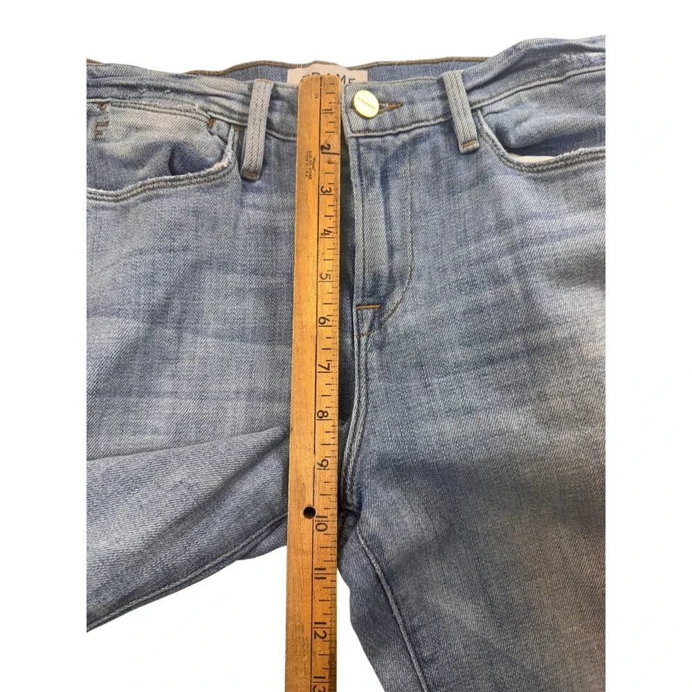 FRAME Denim Le High Straight Leg Jeans Size 26 Distressed Light Wash Jeffrey - Picture 7 of 11